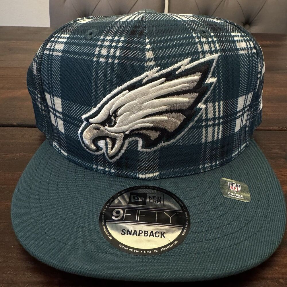 New Era Philadelphia Eagles Plaid Sideline Statement 9FIFTY Snapback Hat